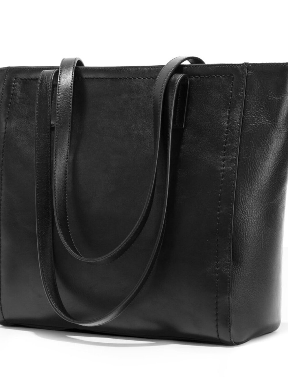 Vintage Genuine Leather Work Tote Bag for Women, Tote Bag with Zipper